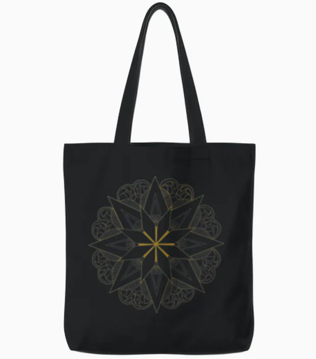 Star Design Tote Bags in Black