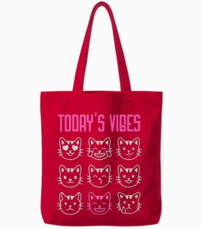 Today's Vibe: Feeling Silly Tote Bags - Red