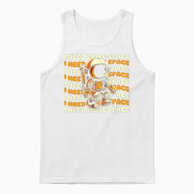 Astronaut Funny Unisex Tank Top - White