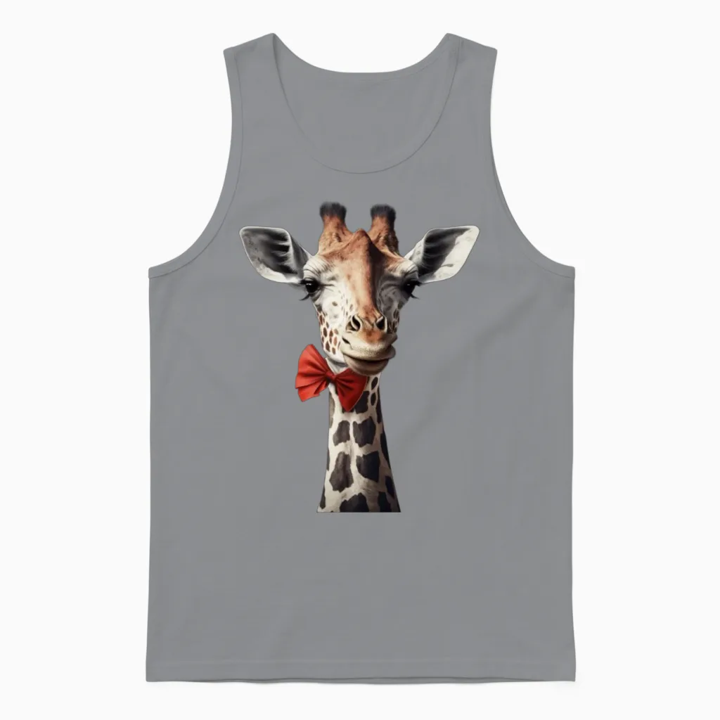 Funny Girafe Unisex Tank Top in Sport Grey