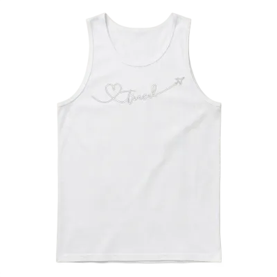 Travel Love with Plane Unisex Tank Top - White