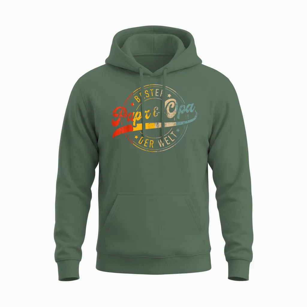 Bester Papa Und Opa Zum Vatertag, Geburtstag Und Weihnachten Unisex Hoodie in Military Green