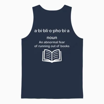 Bibliophobia Reading for Book Unisex Tank Top - Navy