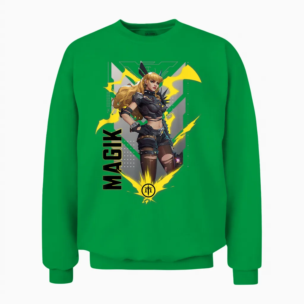 Marvel Rivals Gamerverse Super Hero Pvp Illyana Magik Unisex Sweatshirt in Irish Green