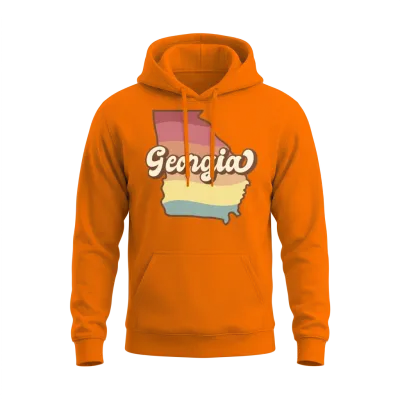 Georgia Retro Unisex Hoodie - Safety Orange