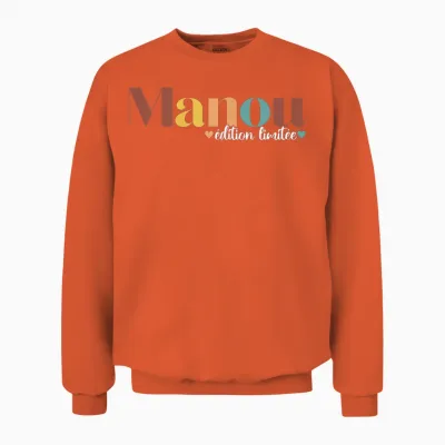 Cadeau Manou Fête Des Mères Maman Mamie Unisex Sweatshirt - Orange