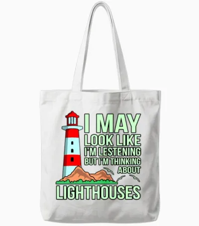 Funny Lighthouse Gift Tote Bags - White