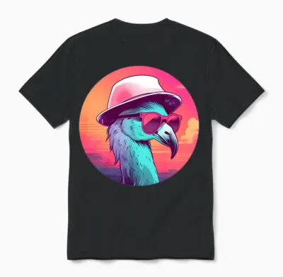 Style Flamingo Lovers Retro Unisex T-Shirt - Black