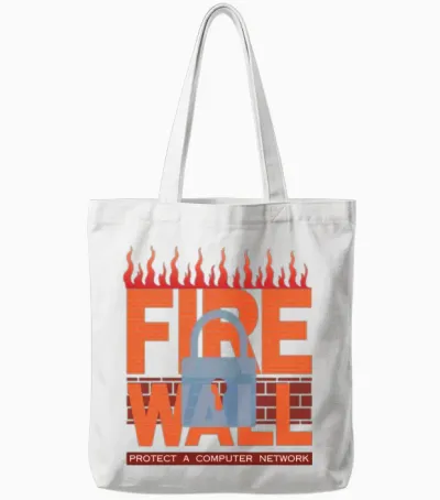 Cyber Security Computer Network Firewalls Tote Bags - White