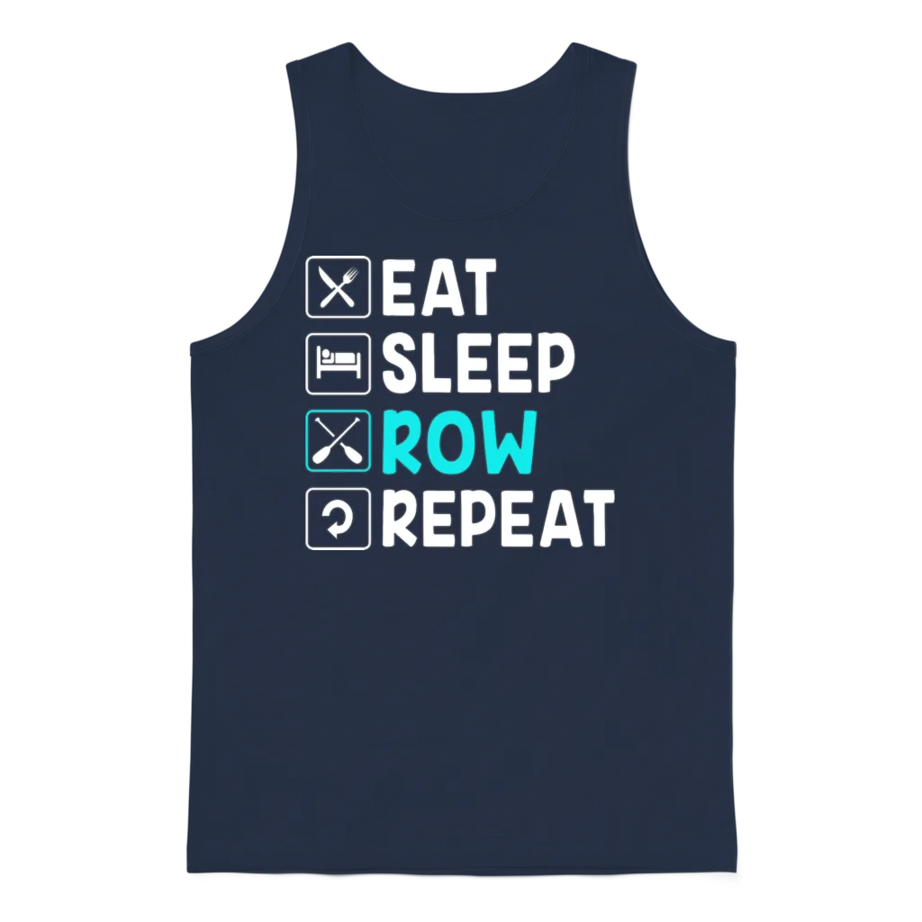 Rowing Crew Eat Sleep Row Repeat Unisex Tank Top - Navy