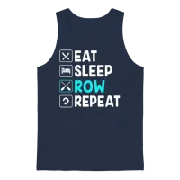 Rowing Crew Eat Sleep Row Repeat Unisex Tank Top - Navy – 1