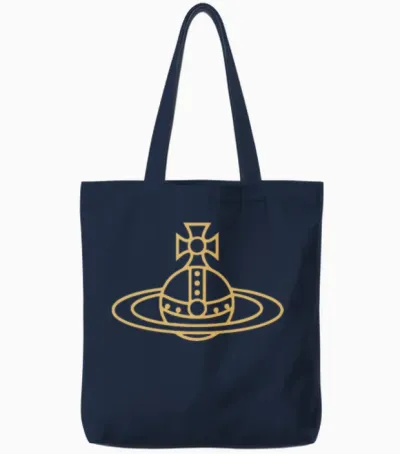 Bestselling Westwood Crown Logo Tote Bags - Navy