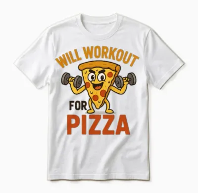 Will Workout for Pizza Unisex T-Shirt - White