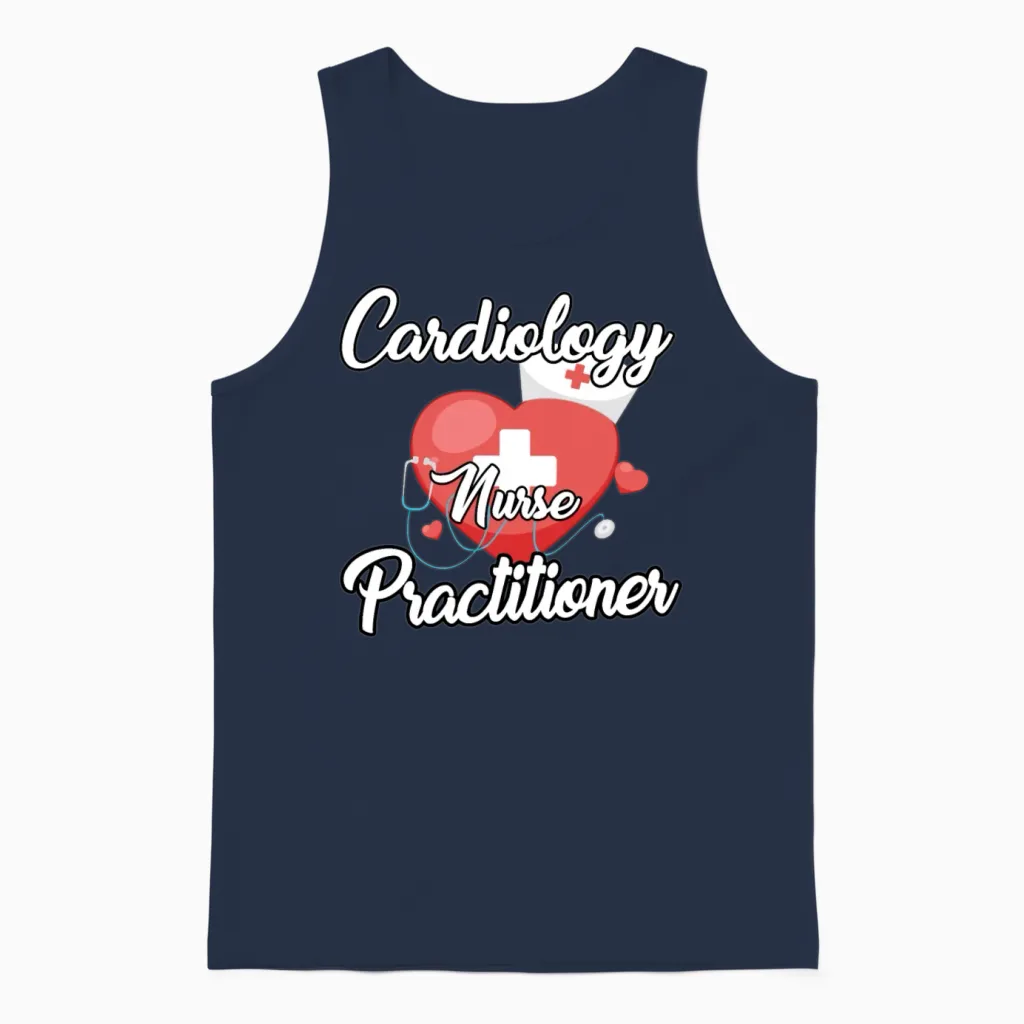 Cardiology Nurse Practitioner Apparel Unisex Tank Top in Navy