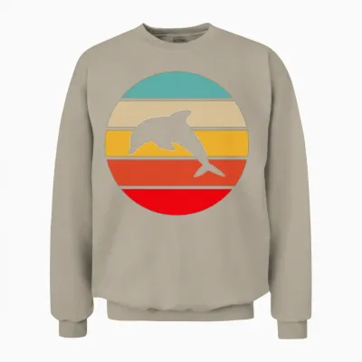 Dolphin Retro Unisex Sweatshirt - Sand