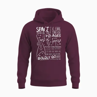 Star Trek Original Series Handwritten Speech Graphic Unisex Hoodie - Maroon
