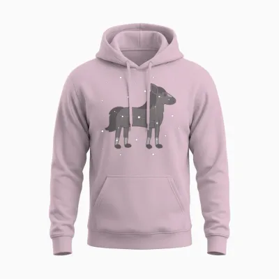 Horse Constellation Unisex Hoodie - Light Pink