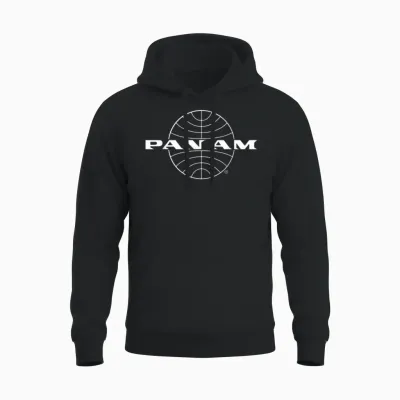 Pan Am Classic Weißes Logo Unisex Hoodie - Black