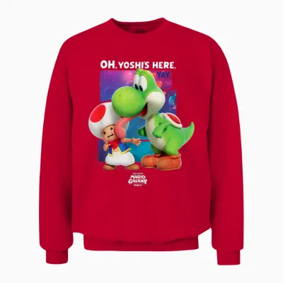 The Super Mario Galaxy Movie Toad and Yoshi Galaxy Fun Unisex Sweatshirt - Red