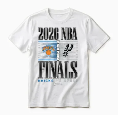Nba 2026 Finals Knicks vs Spurs Battlegrounds Unisex T-Shirt - White