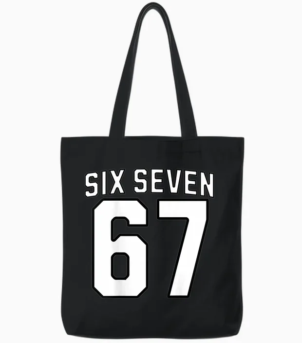 Six Seven Meme 67 Sports Jersey for Boys Girls Kids Teens Tote Bags in Black