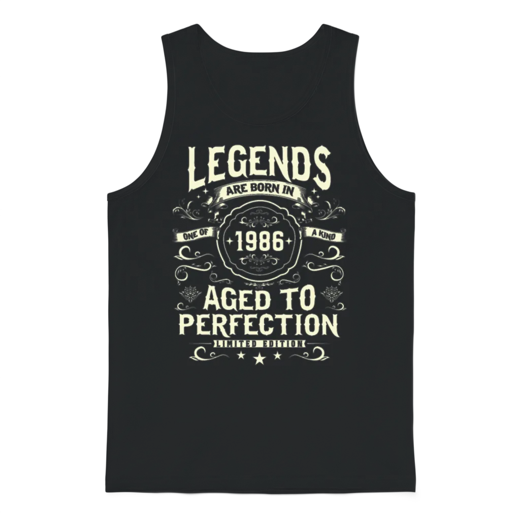 Retro '86: Timeless Birthday Gift Unisex Tank Top - Black
