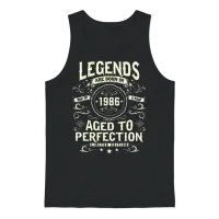 Retro '86: Timeless Birthday Gift Unisex Tank Top - Black – 1