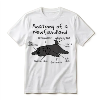 Anatomy of a Newfoundland Dog Unisex T-Shirt - White