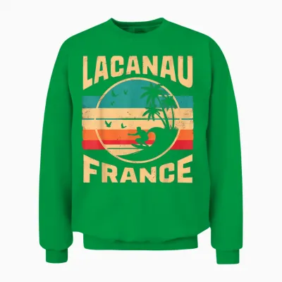 Ville De Lacanau France Surf Enthusiast Waves Unisex Sweatshirt - Irish Green