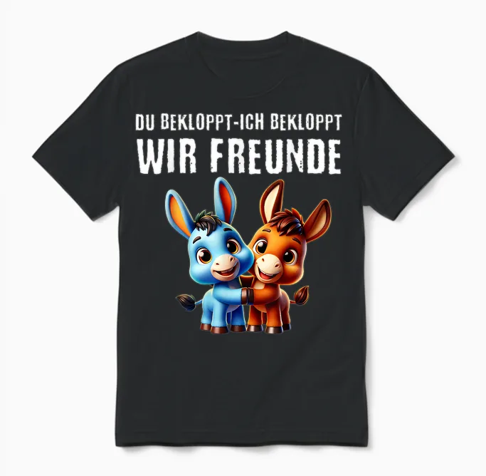 Du Bekloppt Ich Bekloppt Wir Freunde Beste Freundin Unisex T-Shirt in Black