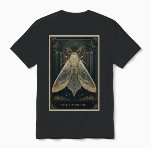 The Empress Tarot Moth Unisex T-Shirt - Black