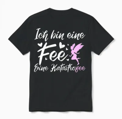 Ich Bin Rine Fee Katastrofee | Lustiger Chaos Mutter Frau Unisex T-Shirt - Black