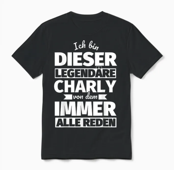 Charly Vorname Lustig Ich Bin Diese Legendäre Unisex T-Shirt in Black