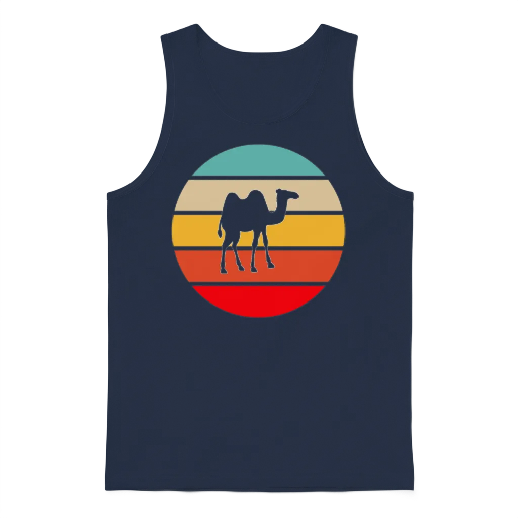 Camel Retro Unisex Tank Top - Navy