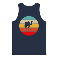 Camel Retro Unisex Tank Top - Navy – 1