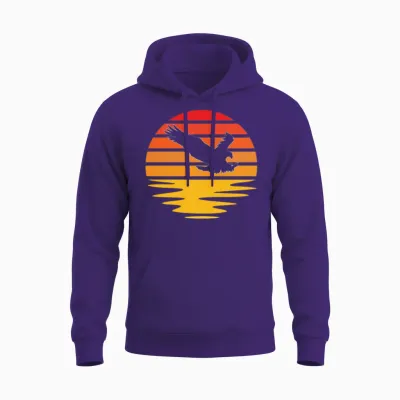Eagle Retro Unisex Hoodie - Purple