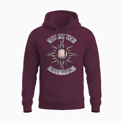 Godsmack – Legends Sun Rocker on White Unisex Hoodie - Maroon
