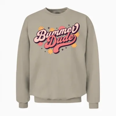 Bummer Dude Retro Vintage 70s Sarcastic Unisex Sweatshirt - Sand