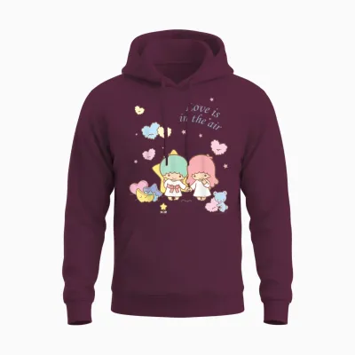 Little Twin Stars Love Is in the Air Valentine Unisex Hoodie - Maroon