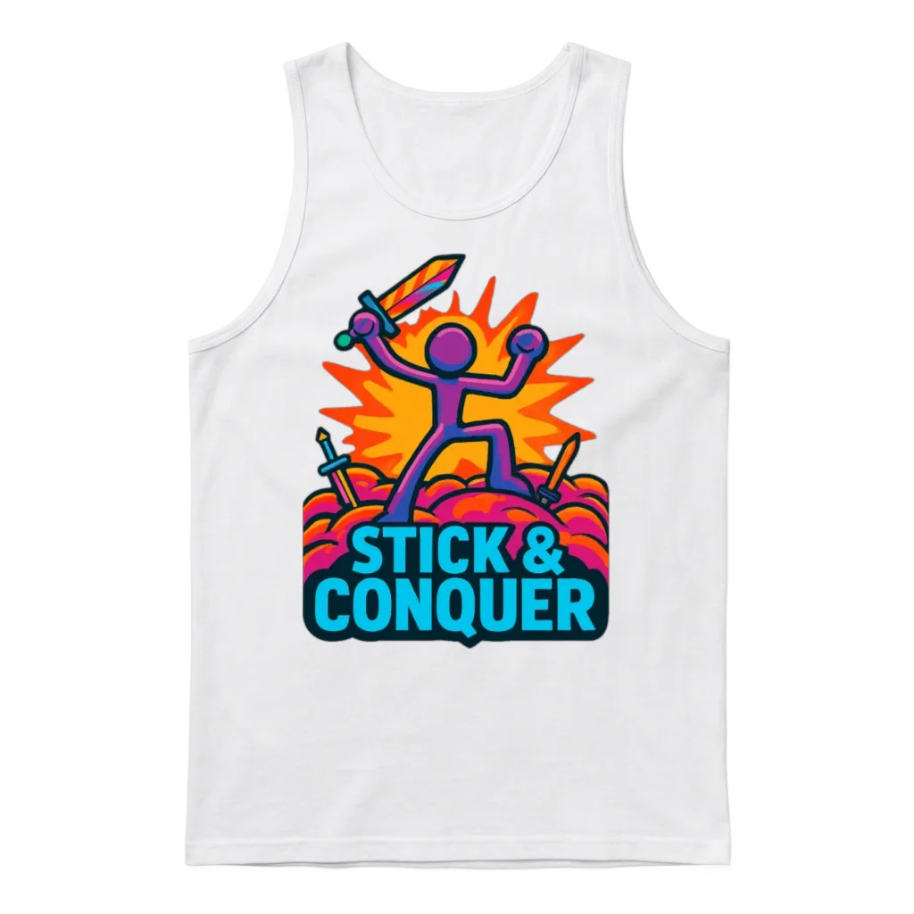 Heroic Stickman Gaming Unisex Tank Top - White