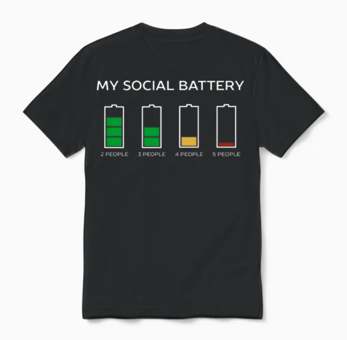 Funny Introvert Humor - Memes & Unisex T-Shirt in Black