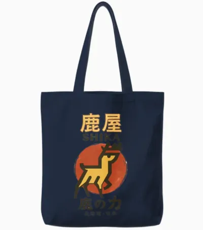 Retro Michigan Stags Hockey 1974-75 Japanese Style Tote Bags - Navy