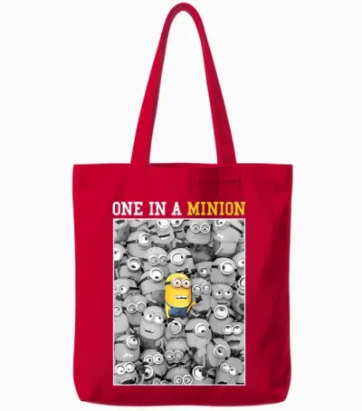 Despicable Me Minions One in a Minion Color Pop Portrait T-Shirt Small Tote Bags - Red