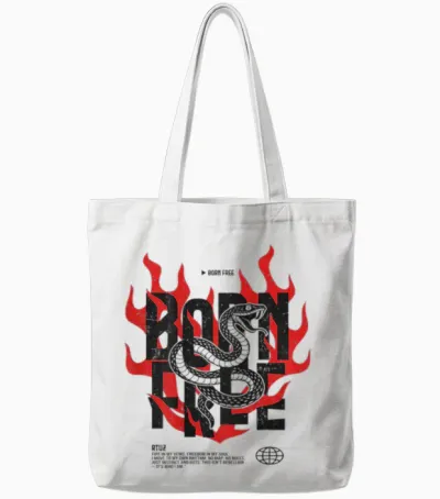 Backprint Streetwear Retro Mode Vintage Fashion Damen Herren Tote Bags - White
