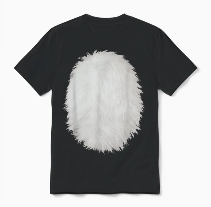 White Belly Costume Diy Cosplay Panda Bear Cat Skunk Deer Unisex T-Shirt in Black