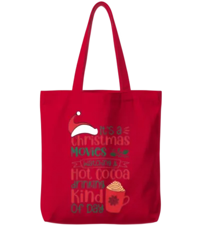 Its a Christmas Movies Watching and Hot Cocoa Tote Bags - Red