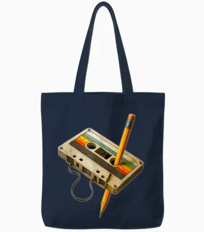 Retro Cassette - 80s 90s Outfit for Women Men Tote Bags - Navy