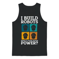 Robot Retro Unisex Tank Top - Black – 1