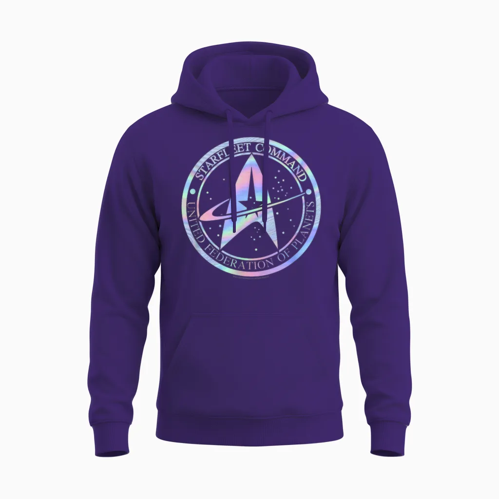 Star Trek Starfleet Command Hologram Fill Unisex Hoodie in Purple