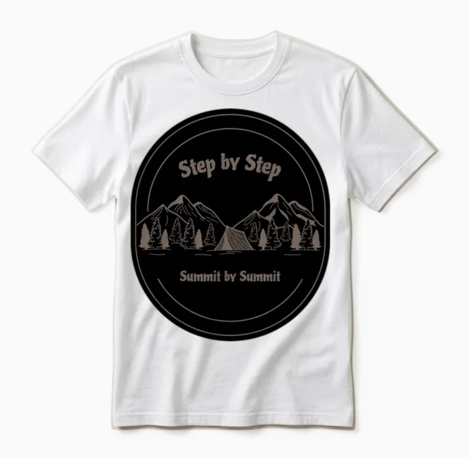 Hiking: Step by Step, Summit by Summit Unisex T-Shirt in White